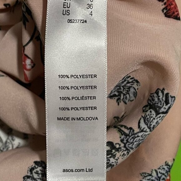 𝅺ASOS NWT Floral Strappy Jumpsuit Pink Size 4 - Picture 11 of 14